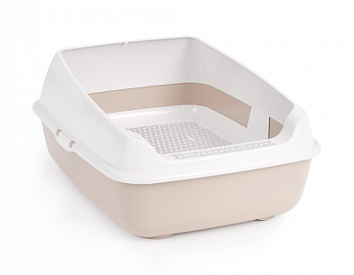 ALTA Лоток для кошек с высокими бортами и сеткой бежевый