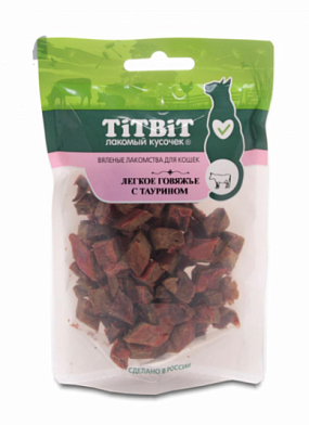 TiTBiT вяленое лакомство для кошек легкое говяжье с таурином 