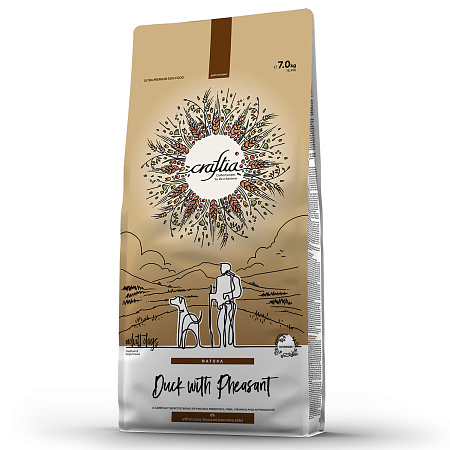 Купить craftia natura сухой корм для взрослых собак средних и крупных пород с уткой и фазаном
