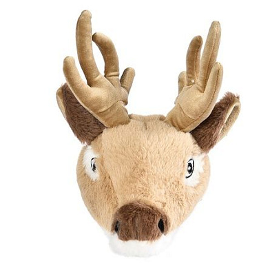 PetStar игрушка для собак ГОЛОВА ОЛЕНЯ с пищалкой, плюшевая