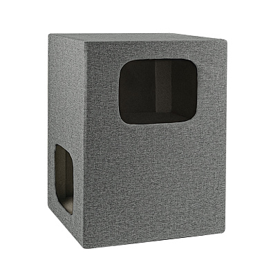 ZOOexpress комплекс для кошек Куб два уровня рогожка, серый