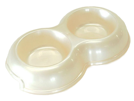 Купить homepet миска двойная пластиковая для собак и кошек, бежевый перламутр