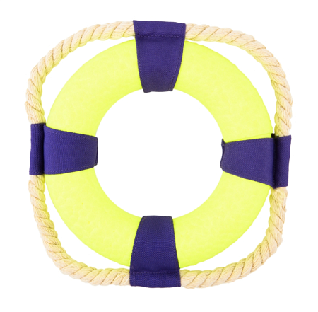 Купить mr.kranch игрушка для собак Кольцо с канатом диаметр  неоновая желтая