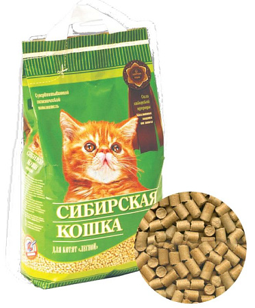 Купить Сибирская кошка древесный наполнитель "лесной" для котят