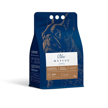 Купить blue native holistic сухой корм для щенков и взрослых собак мелких пород, с говядиной