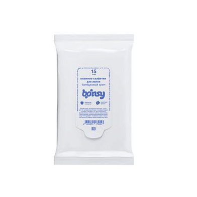 Bonsy влажные салфетки для ухода за лапами собак и кошек, с ароматом бамбукового крема