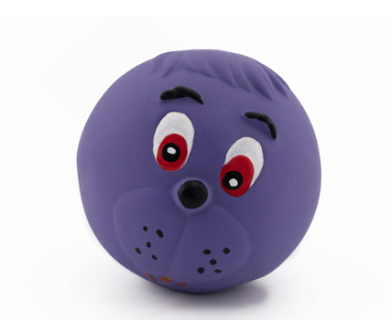 WOGY Игрушка-пищалка для собак "Мяч-мордочка" 