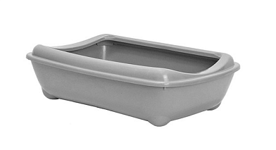 HOMECAT туалет для кошек с бортиком серый