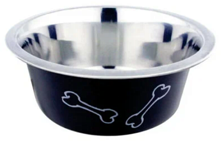 Купить homepet color Косточки миска металлическая для собак и кошек, черная
