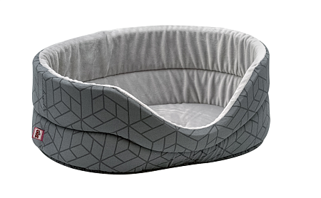 Купить zooexpress лежанка «Геометрия» с плюшем для кошек и собак, серый