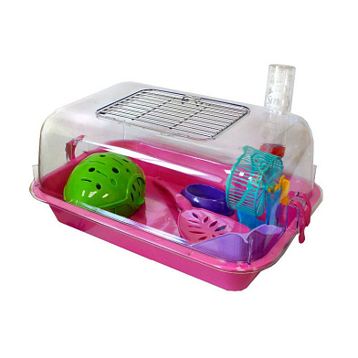 ZOOexpress террариум с металлической дверкой (с комплектацией) прозрачный средний