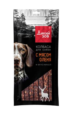 TITBIT Дикий зов лакомство для взрослых собак колбаса с мясом оленя и брусникой