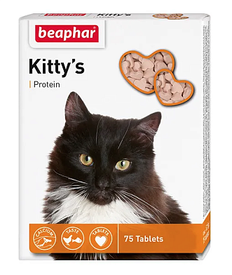 Beaphar Kitty's Protein витаминизированное лакомство-сердечки для кошек с протеином