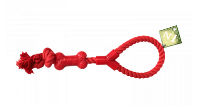 №1 игрушка для собак Грейфер с петлей и узлами, красный 