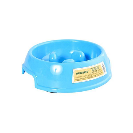 Купить homepet миска пластиковая для медленного поедания корма для собак и кошек, голубая