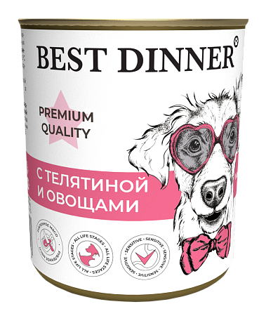 Купить best dinner premium Меню №4 консервы для собак и щенков с телятиной и овощами