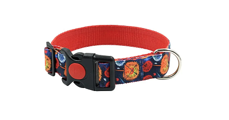 Купить zooexpress ОДУВАНЧИКИ ошейник c принтом для собак, красный