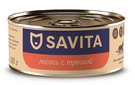 Купить savita консервы Для стерилизованных кошек Лосось и Треска
