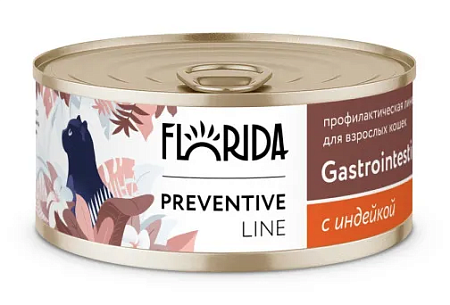 Купить florida preventive line gastrointestinal консервы для кошек при расстройствах пищеварения с индейкой.