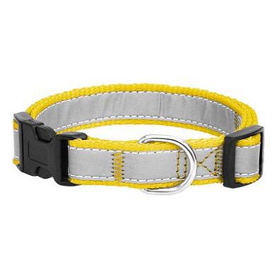 Tappi Панакс амуниция ошейник со светоотражающей лентой для собак, желтый