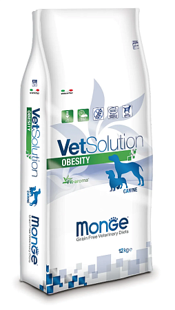 Купить monge vetsolution dog obesity сухой диетический корм для взрослых собак всех пород при избыточном весе