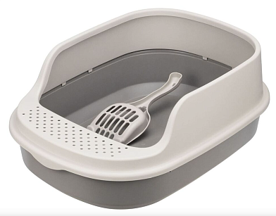 HOMECAT Frost Touch туалет для кошек с высоким бортом и совком капучино