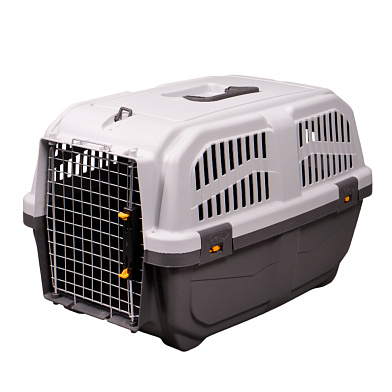 MPS переноска для собак и кошек SKUDO  с металлической дверцей с замком серая