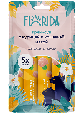 FLORIDA лакомство Крем-суп для котят и кошек с курицей и кошачьей мятой