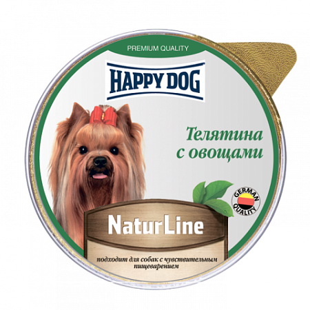 Купить happy dog natur line влажный корм паштет для собак телятина с овощами (ламистер)