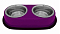 Tappi Лахар миска двойная металлическая нескользящая для собак и кошек, фиолетовая
