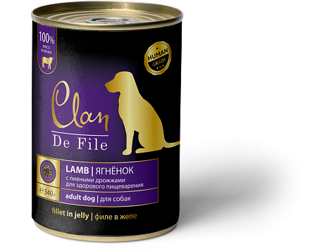 Купить clan de file консервы для собак всех пород (ягненок)