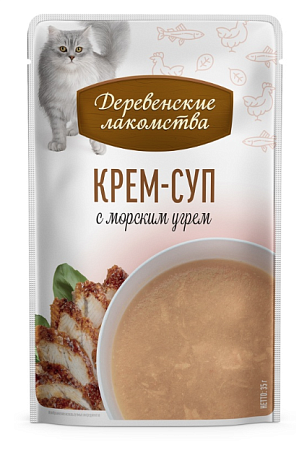 Купить Деревенские лакомства набор паучей для кошек Суп с морским угрём 4х35