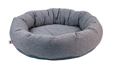ZOOexpress Лежанка для кошек и собак пухлик круглый Nord, серый, мебельная ткань