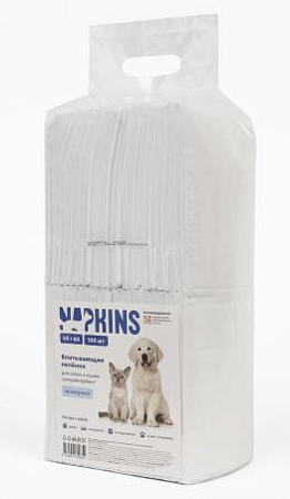 Купить napkins clean expert впитывающие пелёнки для собак и кошек на липучках 45x60 см