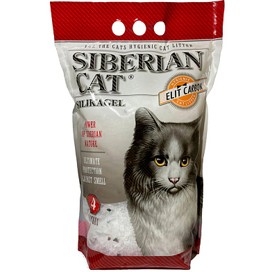 Сибирская кошка Элита Carbon, наполнитель для кошек силикагелевый с активированным углем