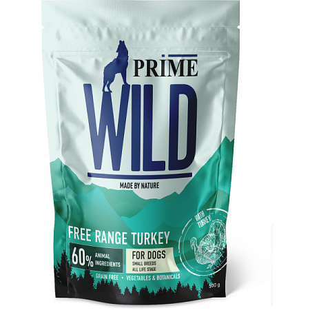 Купить prime wild gf free range сухой беззерновой корм для взрослых собак и щенков мелких пород, с индейкой
