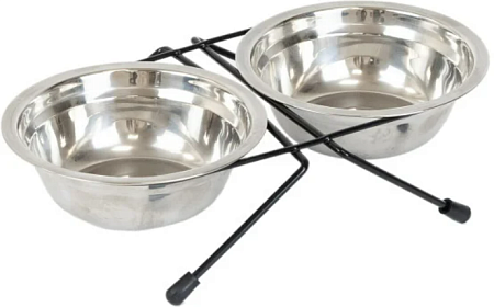 Купить homepet миска двойная металлическая на подставке для собак и кошек