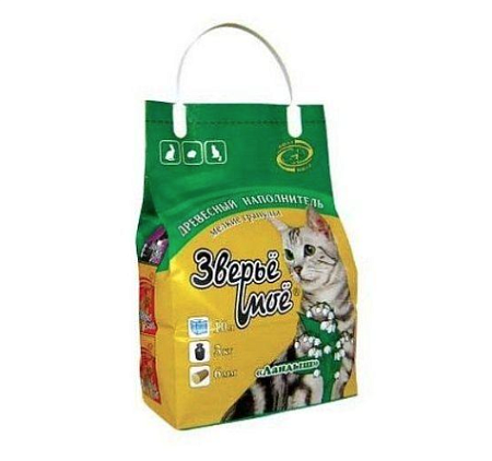 Купить Зверье Мое Наполнитель для кошек древесный, мелкие гранулы ландыш