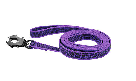 Купить zooexpress let`s walk поводок капроновый с латексом для собак с усиленным карабином, фиолетовый