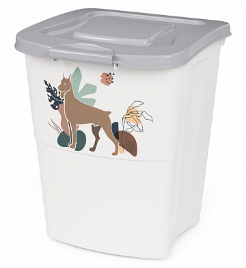 ALTA Dogs контейнер с замком пластиковый для корма для собак и кошек, бело-серый