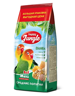 Happy Jungle сухой корм для средних попугаев