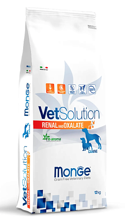 Купить monge vetsolution dog renal and oxalate сухой корм для взрослых собак всех пород при ХПН
