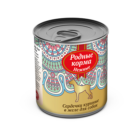 Купить Родные корма Нежные консервы сердечки куриные в желе для собак