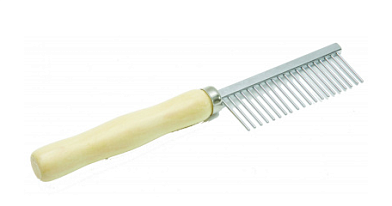 Каскад Расческа для собак и кошек деревянная ручка редкий зуб №5