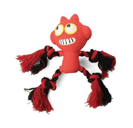 Купить triol horror игрушка для собак Красный зубастик с веревками