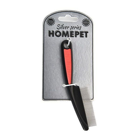 Купить homepet silver series расческа с короткими зубьями пластиковая для собак и кошек 70 зубьев