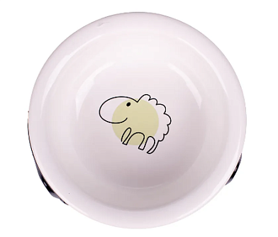 Mr.Kranch Овечка миска керамическая на подставке для собак и кошек, белая