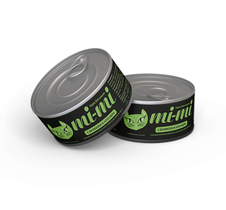 Купить mi-mi консервы для кошек с брокколи и алоэ вера