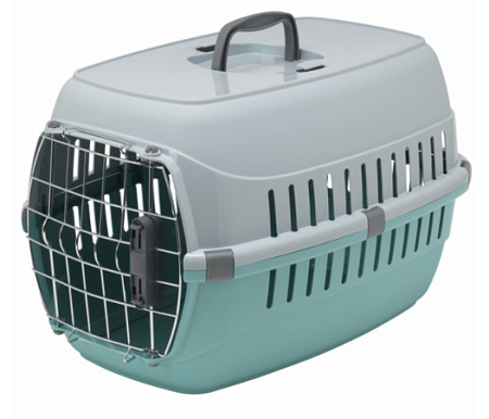 Купить moderna переноска для кошек и собак roadrunner с металлической дверью+замок светло-голубая 