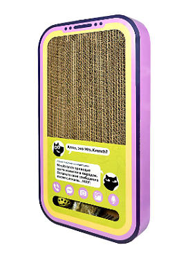 Mr.Kranch Кранчфон когтеточка для кошек из картона с шариком и кошачьей мятой